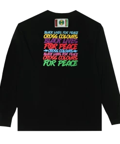 New Arrivals Cross Colours Black Lives For Peace LS T Shirt - Black