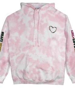 Cross Colours New Arrivals Love Black Lives Hoodie - Pink Tie Dye
