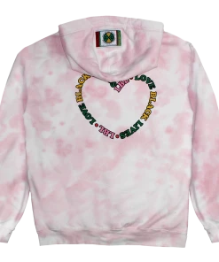 Cross Colours New Arrivals Love Black Lives Hoodie - Pink Tie Dye