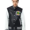 New Arrivals Cross Colours Do Baseball Leather Jacket W - Black/White