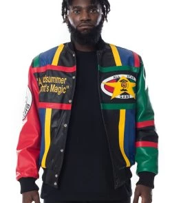 Cross Colours shop 24 Cross Colours Midnight Summers Magic Leather Jacket - Multi