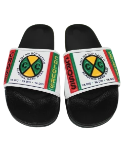 New Arrivals Cross Colours Label Logo Slides - Black