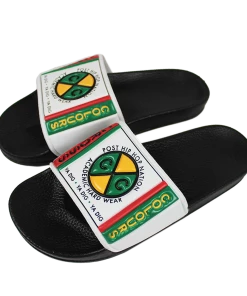 New Arrivals Cross Colours Label Logo Slides - Black