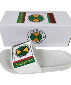 Cross Colours Label Logo Slides - White
