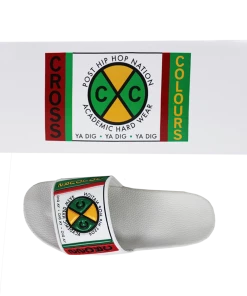 Cross Colours Label Logo Slides - White