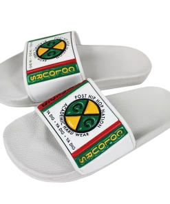 Cross Colours Label Logo Slides - White